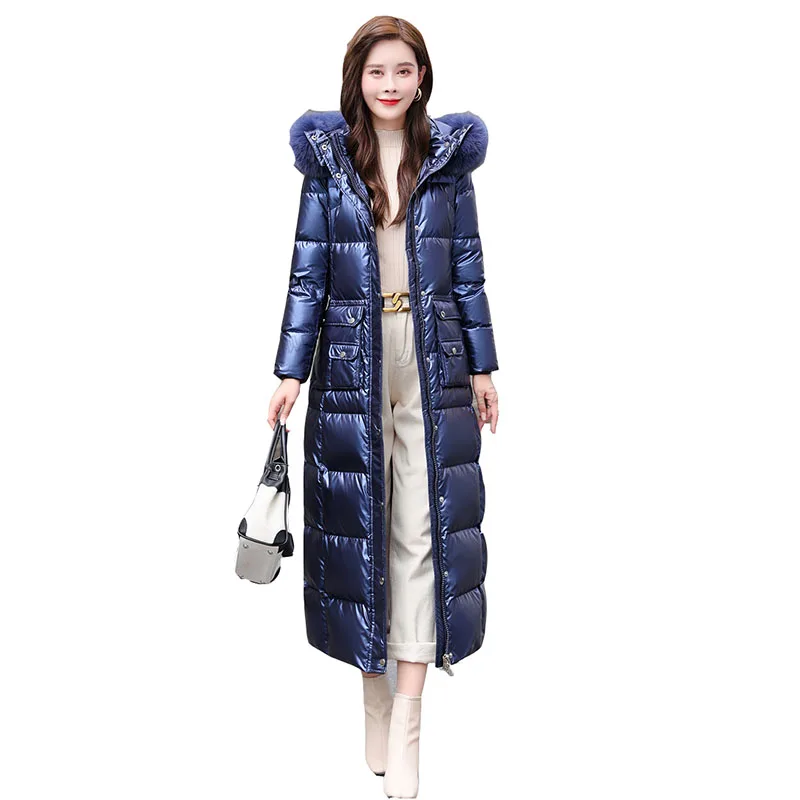 

Overcoat 2023 New Fashion Warm Hooded Fox Fur Collar Women Down Jacket Winter Temperament High-Quality Women Down Jacket NBH682