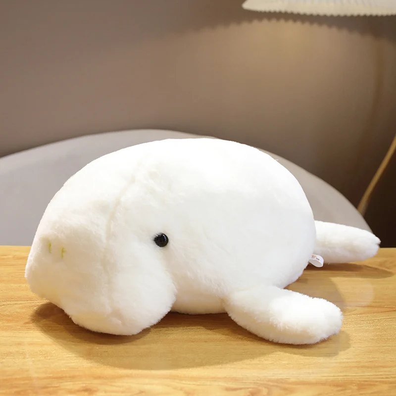 50cm White Lifelike Manatee Doll Plush Toy Stuffed Soft Dugong