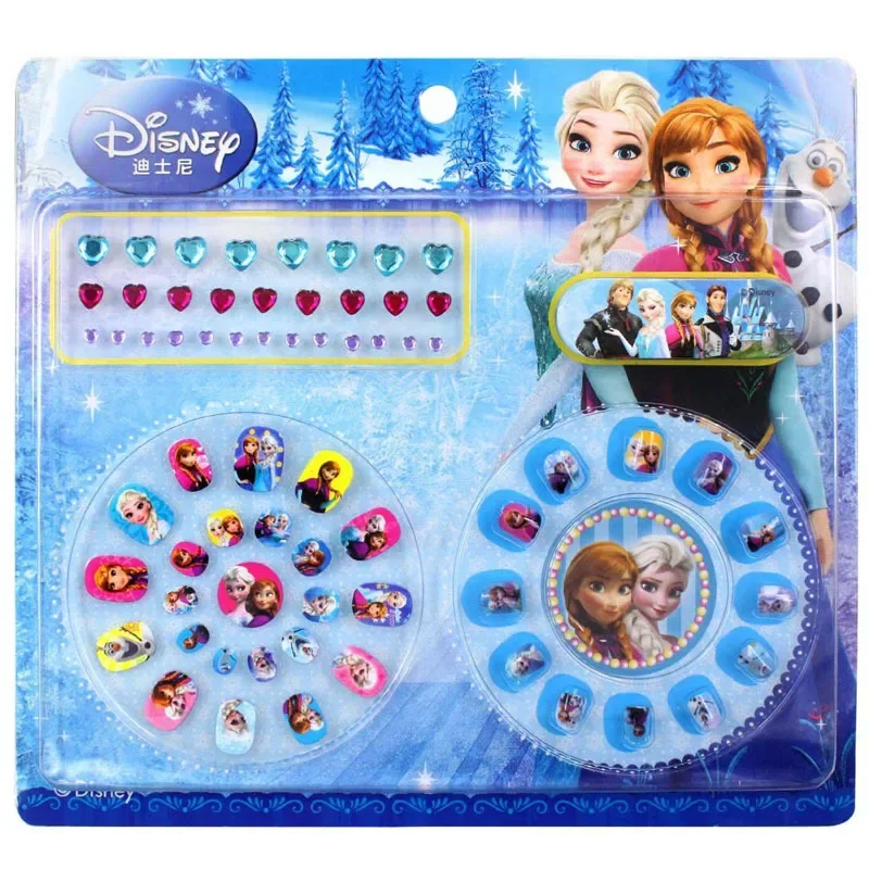 Disney Genuine Child Makeup Toy Nail Sticker Toy Diamond Mini Nail Sticker Frozen Sophia Manicure Paste makeup toy,nail art toys