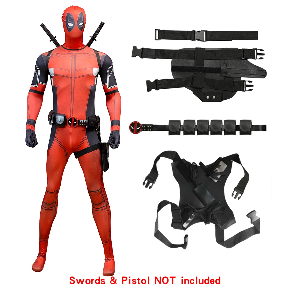 Cosplay Costume MARVEL Anti-hero Deadpool Costumes Boys Adults Cosplay Bodysuits Armed Accessories Wade Wilson Ryan Reynolds
