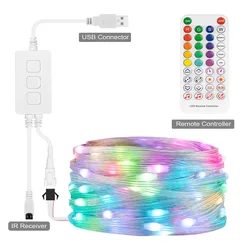 RGB Dream Color LED String Lights - Waterproof IP67, Addressable, Perfect for Birthday Decorations & Party Ambiance (DC5V USB BT APP Set)