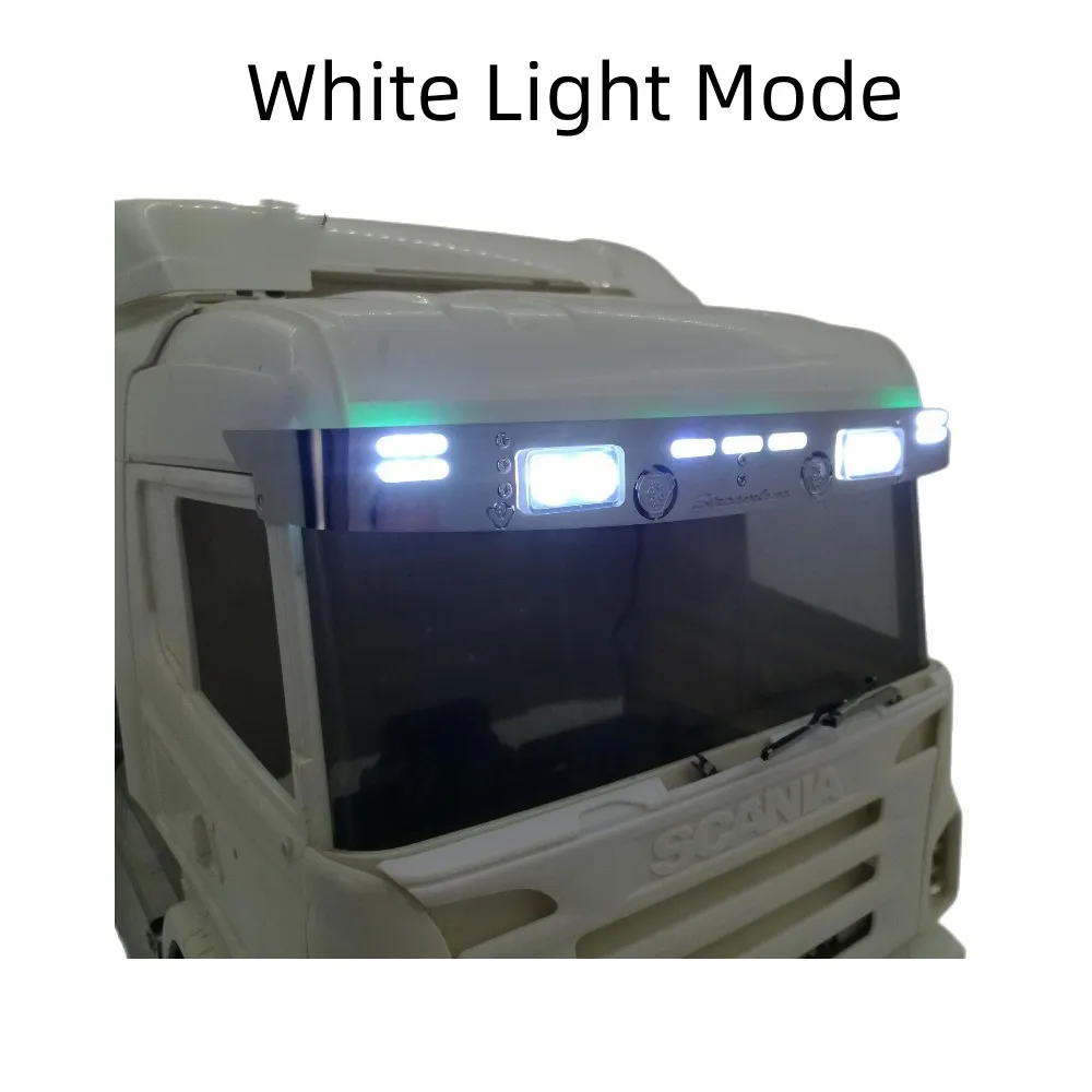 LED Sun Visor Lamp Front Light for Tamiya 1/14 RC Truck Tractor Scania 620 56323 730 470 RC Cars Degree Upgrade DIY Parts 4