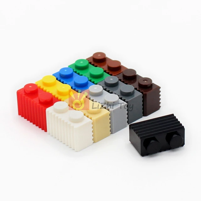 Lego Building Accessories 1 x 2 Clear Transparent Brick without Pin, Bulk -  50 Pieces per Package