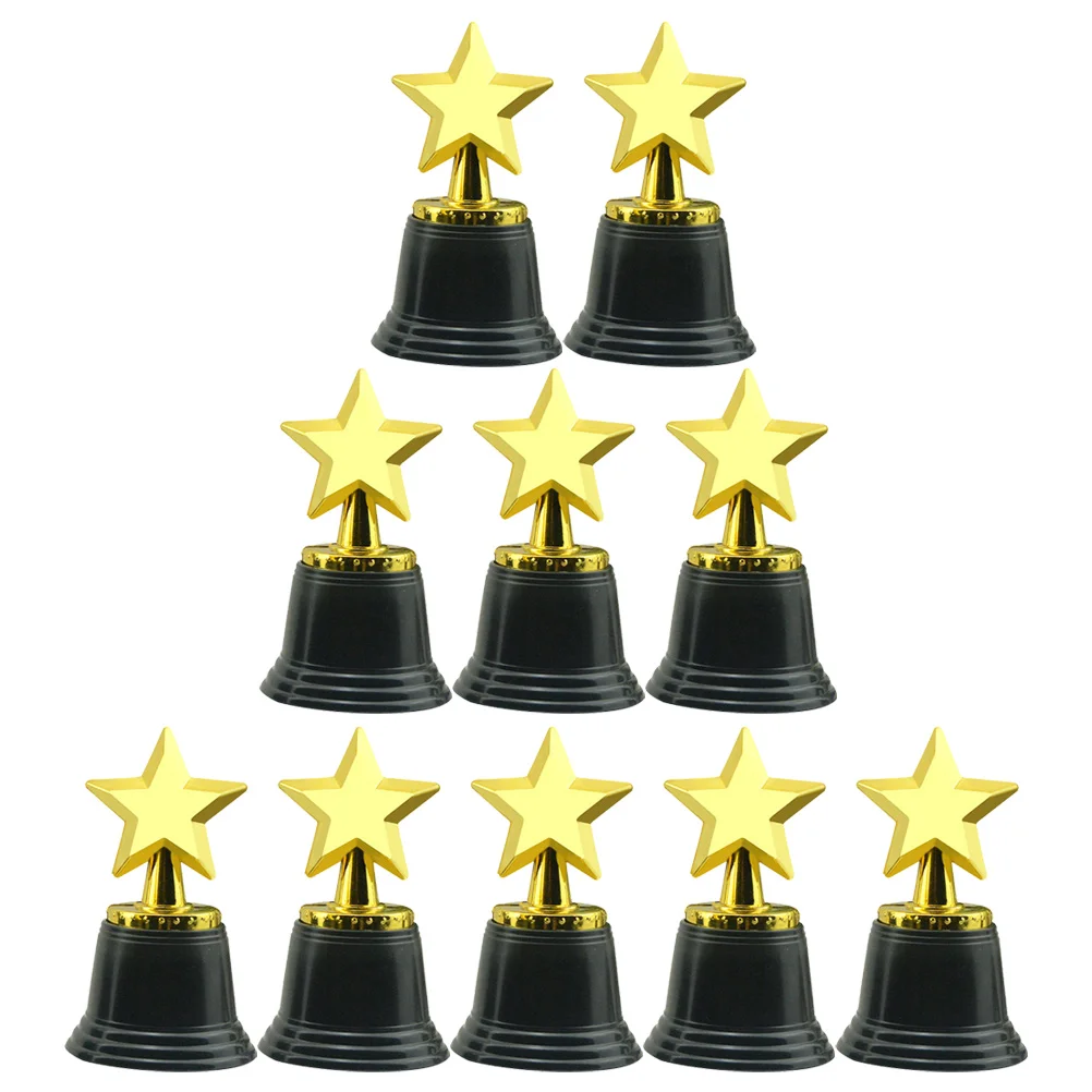 10pcs Toddler Trophy Model Kids Plastic Trophy Kids Party Awards Plastic Trophy Toy Star Trophy