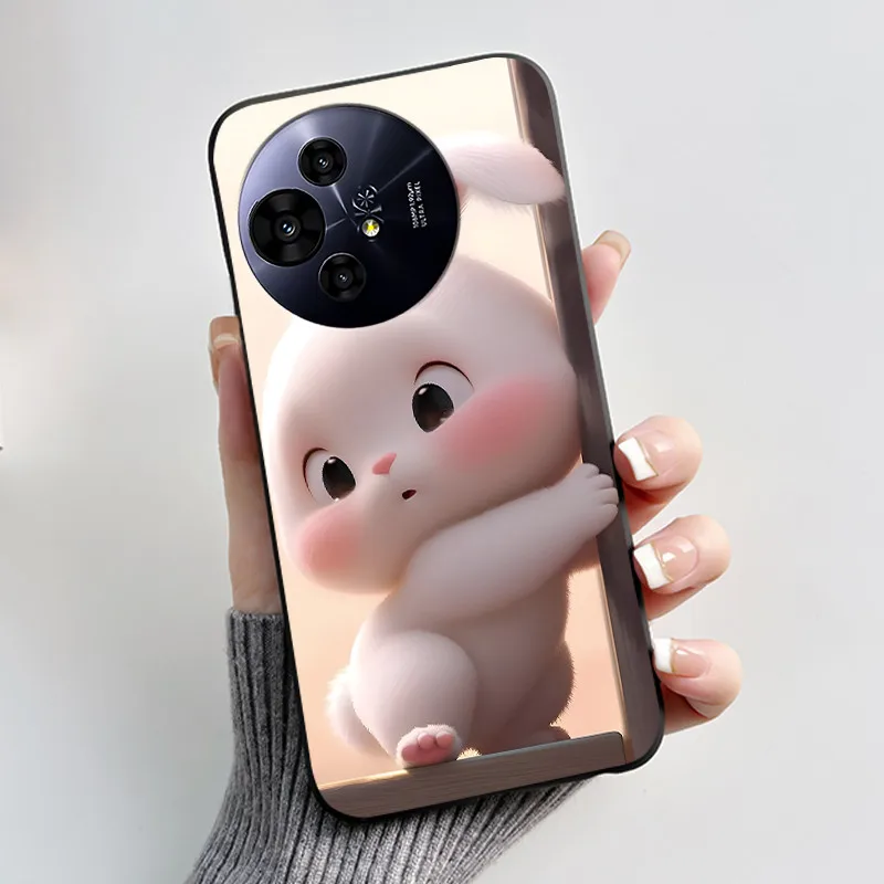 Aesthetic Cute Cat Astronaut Soft Silicone Black Protective Phone Case Cover
