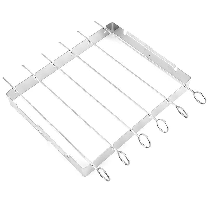 

HOT SALE Barbecue Forks Outdoor Flat Durable Tool Reusable Grilling Stainless Steel Sticks Simple Rack Included BBQ Skewers