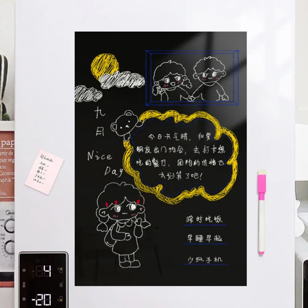 Magnetic Whiteboard Flexible Refrigerator Blackboard Smooth Writing Soft Magnetic Blackboard Home Supply