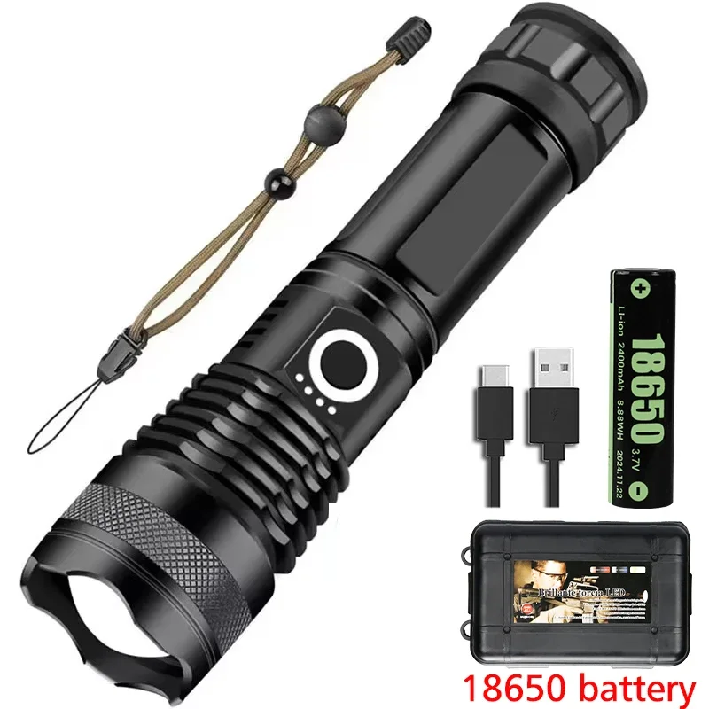 P50 مصباح يدوي تكتيكي مقاوم للماء- 5000LM LED عالي...