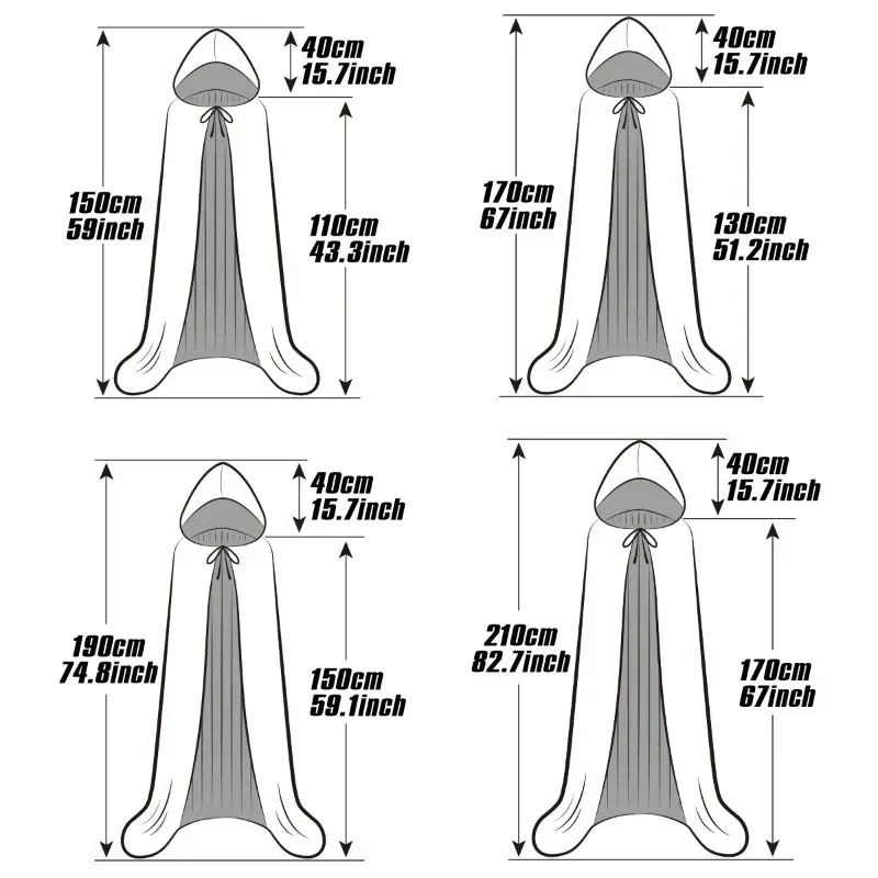 Hood Cloak Cosplay Medieval Long Cape Halloween Party Women Men Adult Long Mage Witchcraft Robe Conceal Gown Reenactment