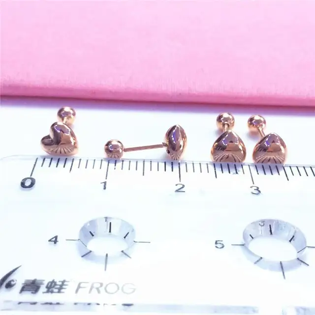 퍼플 골드 도금 로즈 골드 하트 귀걸이: 우아하고 반짝이는 여성을 위한 보석