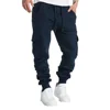 Mens Overalls Loose Joggers Workout Cargo Pants Sweatpants Active Sports Trousers Drawstring Multi Pocket Men's Casual Pants 4
