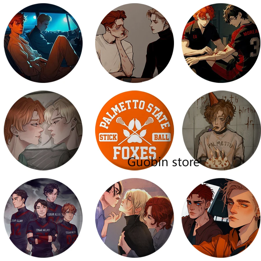 Description Picture 2 of item58mm The Foxhole Court Button Pin Foxes Palmetto State Badge Fight Because You Don Know How To Die Brooch Bag Decor Fans Gifts