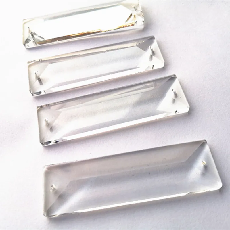 20pcs 76mm Clear Crystal Glass Prism Pendant In 2Holes Crystal Chandelier Parts Lamp Hanging Drops Wedding Decoration