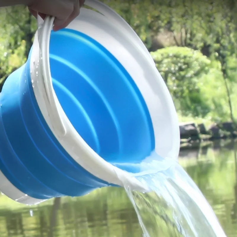 5L Collapsible Silicone Bucket Portable & Versatile Washing Clothes Fishing Car Washing Outdoor Activities folding bucket