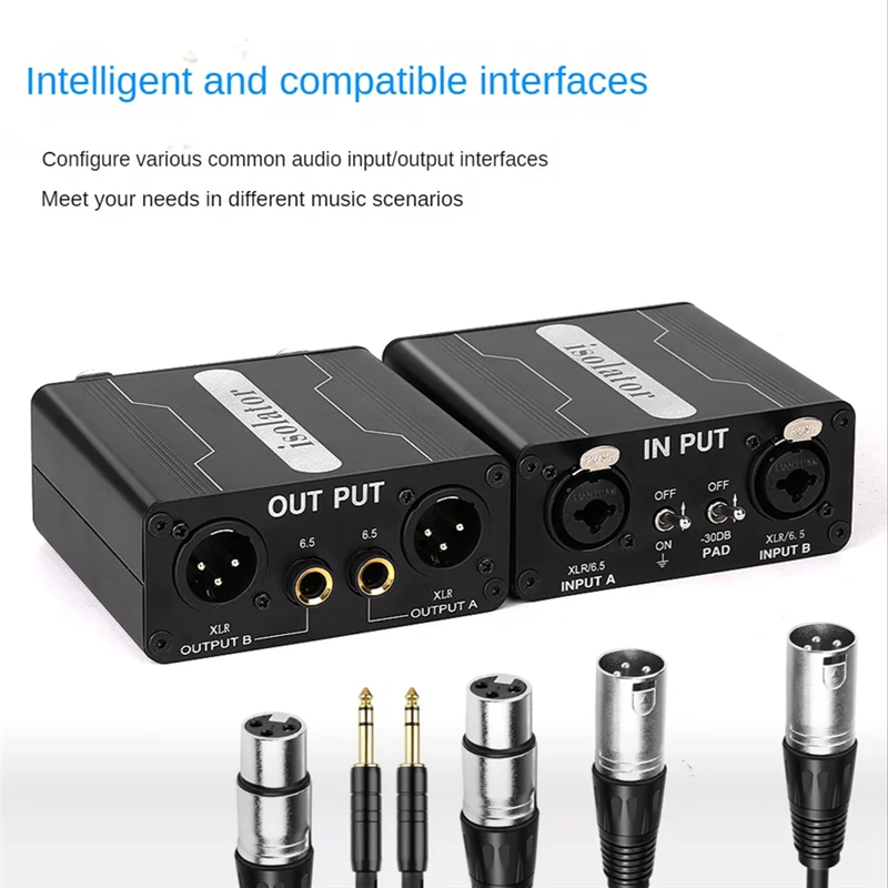 GX200 Audio Isolator Dual-Channel 6.5 XLR Mixer Audio Isolator Current Sound Noise Mixer Microphone Common Ground Filter Rare