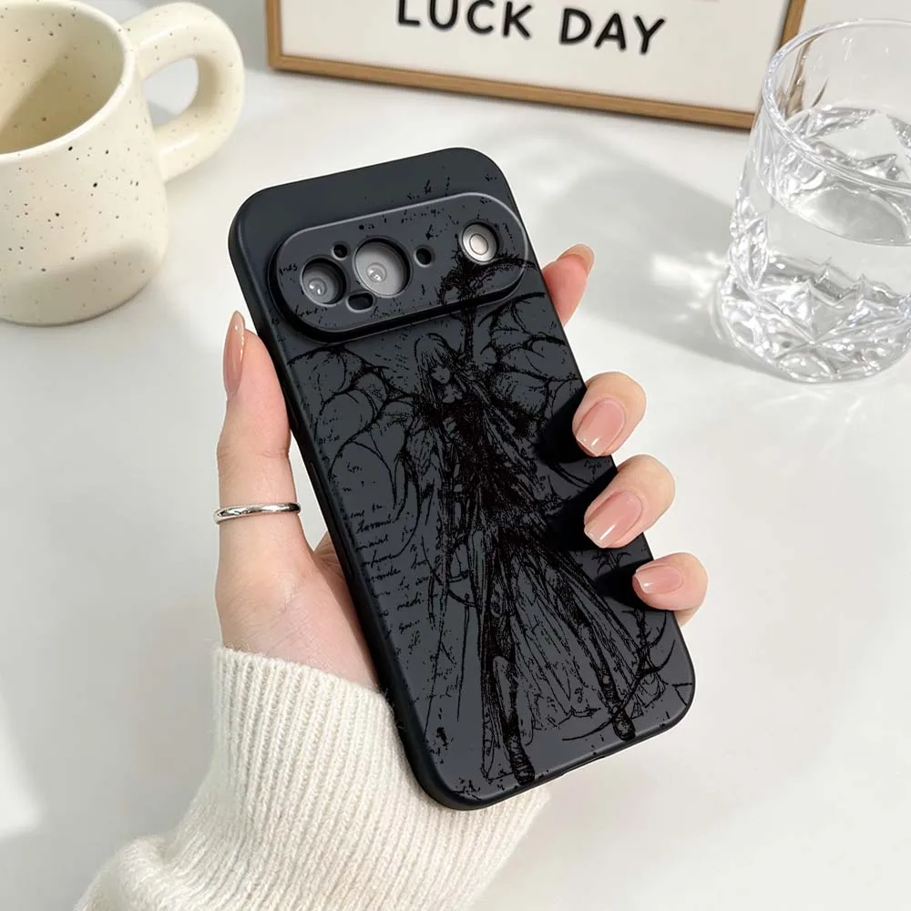 Retro Gothic Style Black Soft Silicone Phone Case Cover
