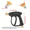 High Pressure Car Wash Gun, 4350PSI, M22-14/M22-15 Threads, 1/4" Quick Connect, 5 Nozzles, Durable Plastic, Battery-Free, Light 3