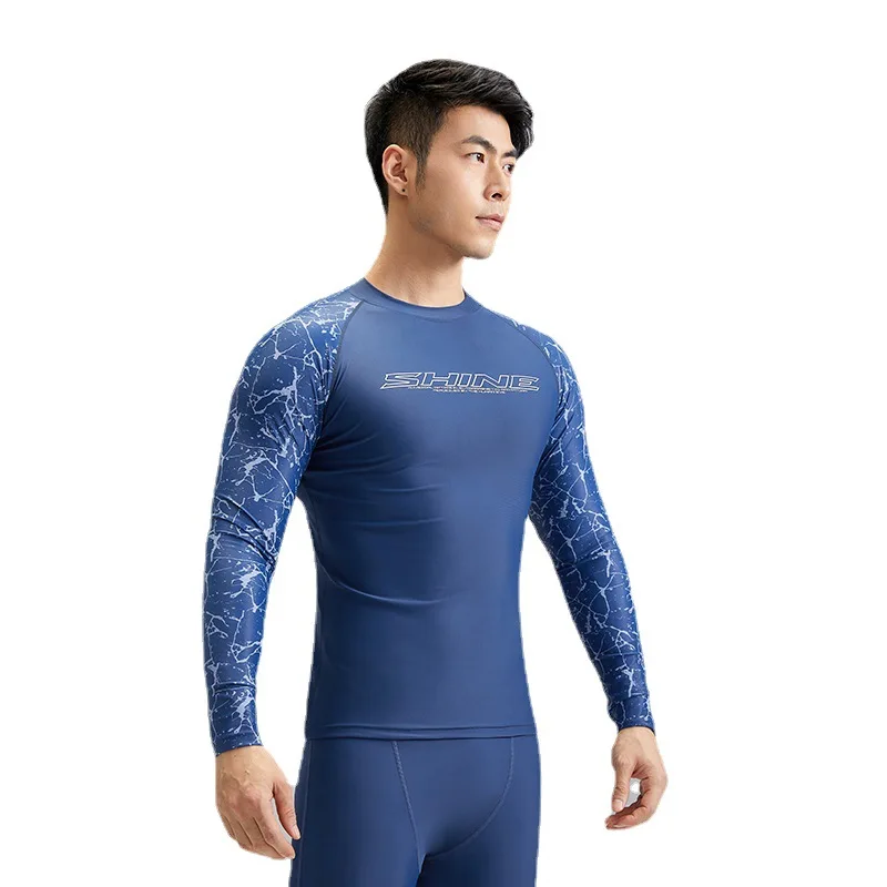 L-5XL Rash Guard Men Long Sleeve Swimsuit UPF50+ UV Protect Swim Shirt Leggings Surfing Suit Man Sails Diving Wetsuit Rashguard