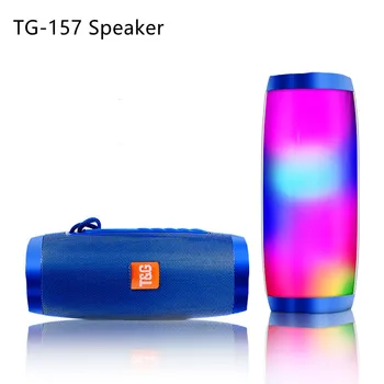 TG157 LED Flashing Light Bluetooth Speaker Portable Speaker Dual Bass Sound Bar Subwoofer Music Player Loudspeaker FM Radio