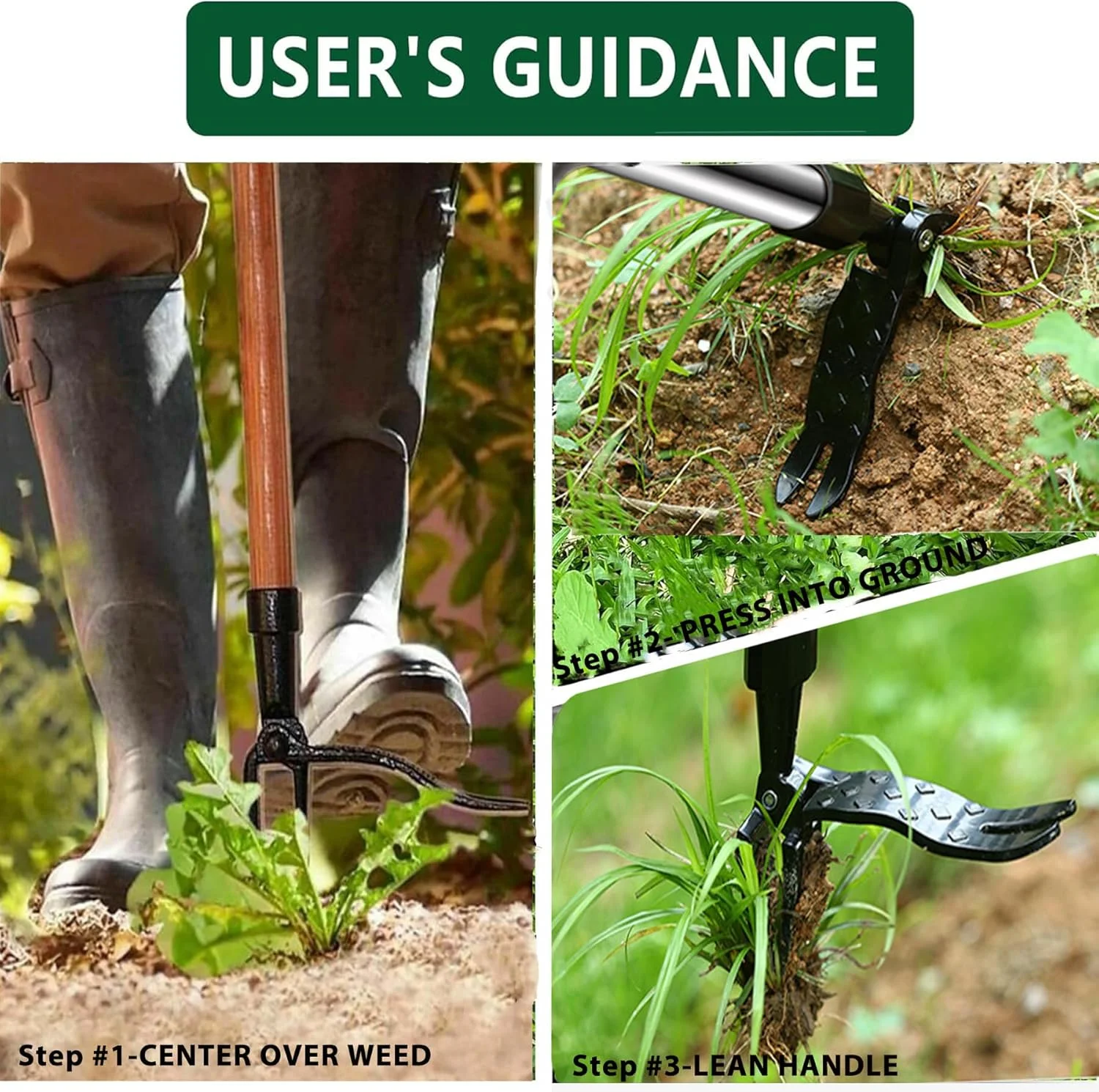 Weed Puller Tool Heavy Duty Stand Up Weed Puller 4 Claw Head Weeder Tool for Gardening Projects Lawn Without Bending Kneeling 3