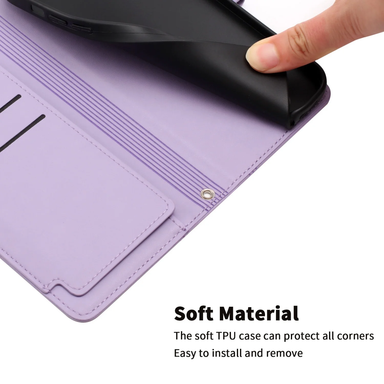 Elegant PU Leather Wallet Flip Phone Case Cover