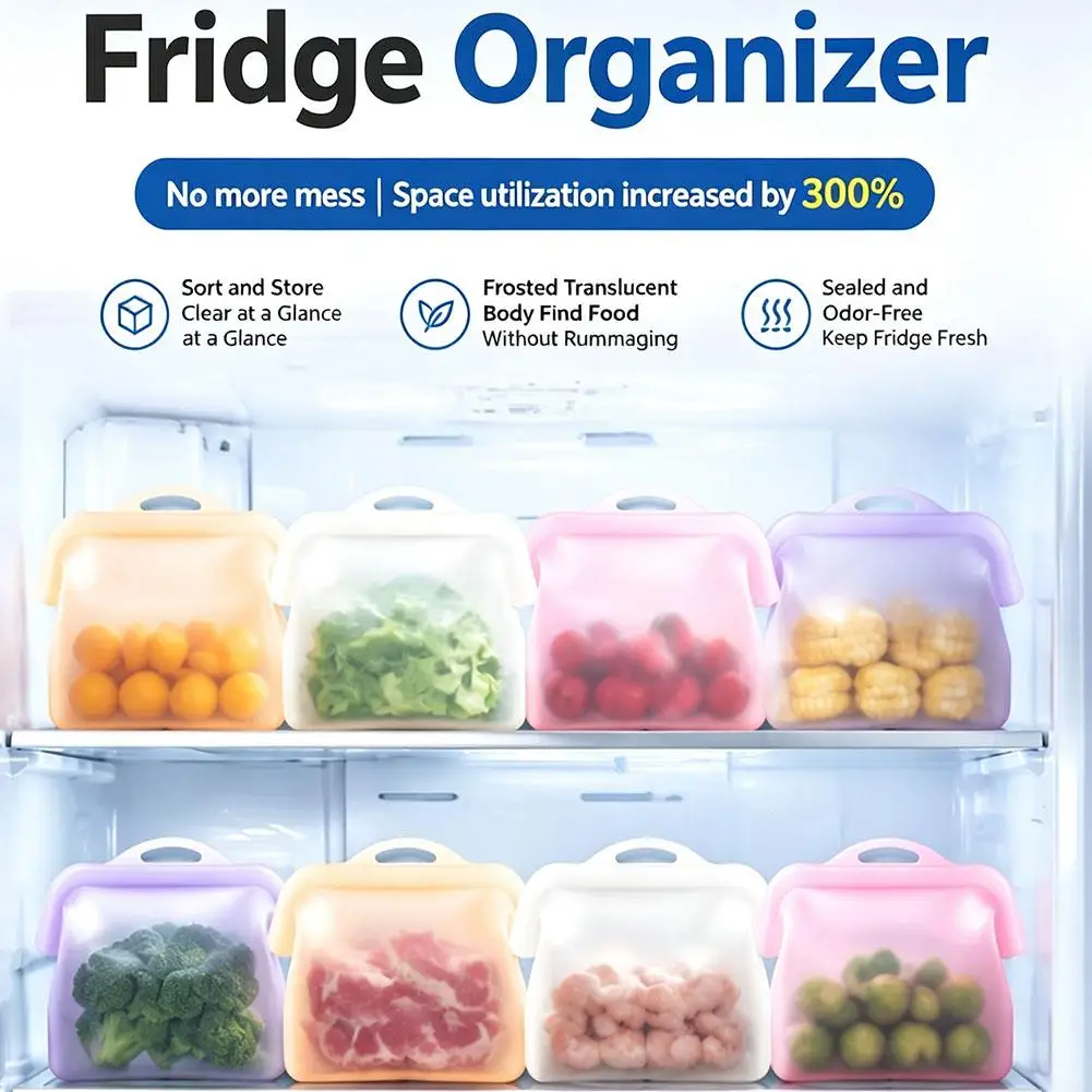 Wide Opening Reusable Silicone Food Storage Bag