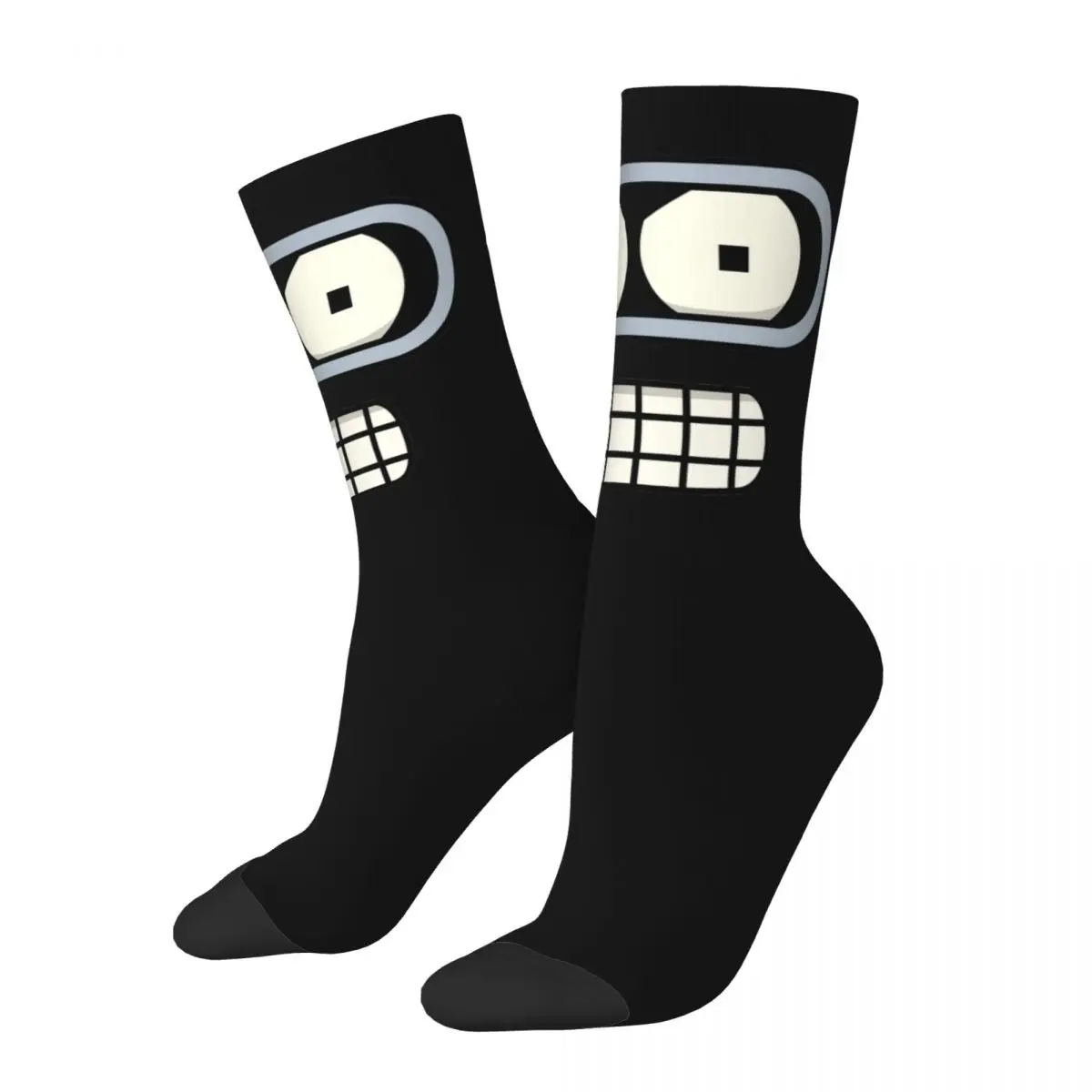 

Bender Face Socks Men's Women's Funny Happy Futuramas Socks Novelty Spring Summer Autumn Winter Middle Tube Socks Gifts