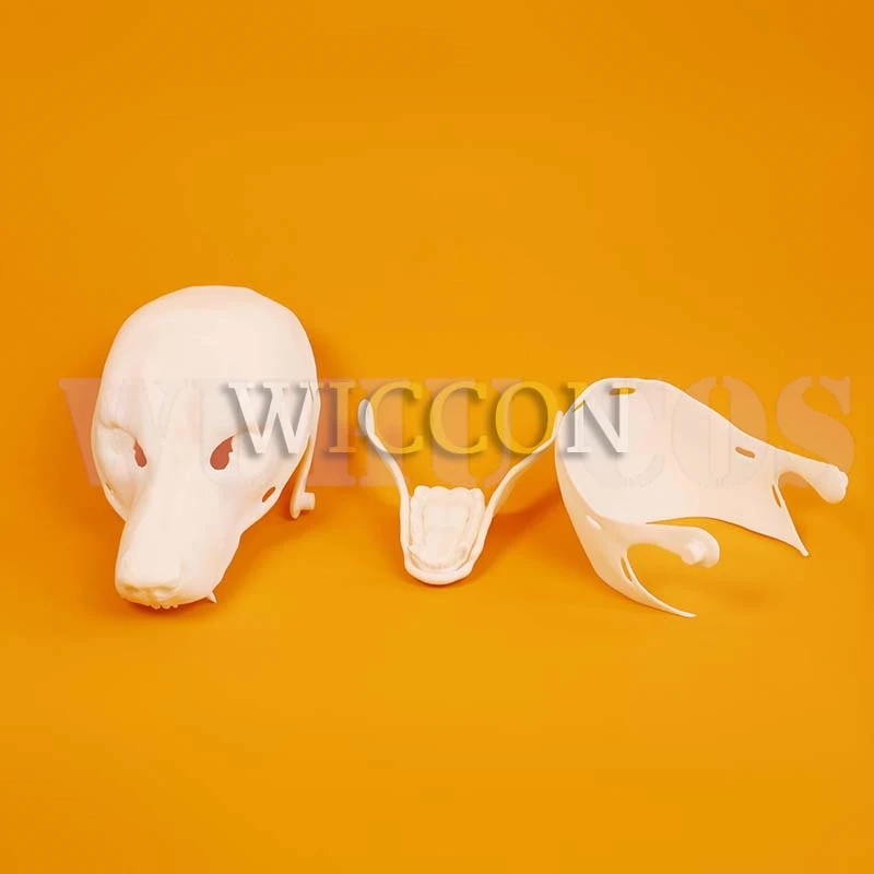 Cosplay Costumes Kigurumi Base Beast Skull Mask Cosplay Fursuit Animal Wolf Head Skull Proboscis 3d Printing Masks Halloween Party Canine Teeth
