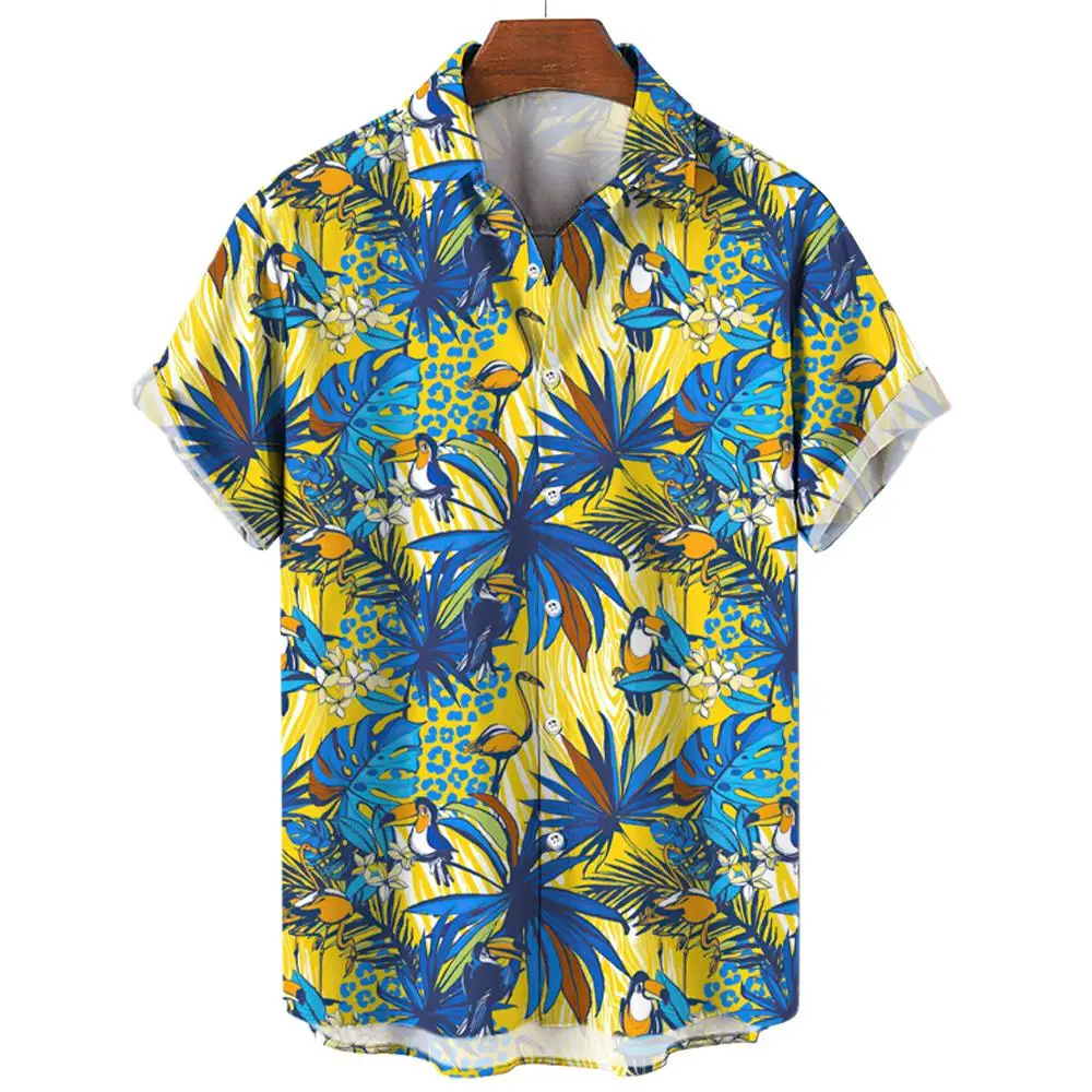 2024 Men's hawaiian shirts 3D Prints toucan graphics summer short sleeve shirts for hawaii style fashion unisex aloha shirts 5