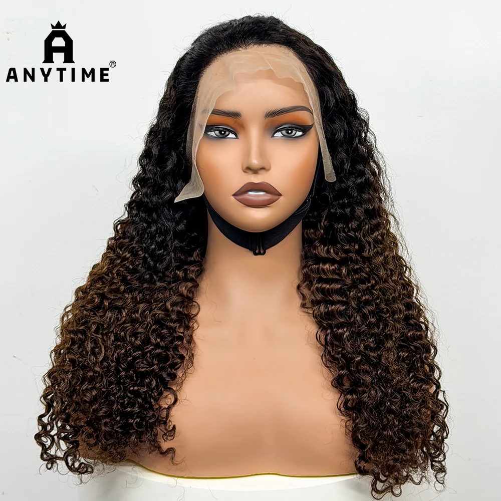 24 inch Full Water Wave Human Hair Wig 100% Human Hair 300% Density 13x4 Lace Frontal Front Curly Human Hair Wig for Black Women