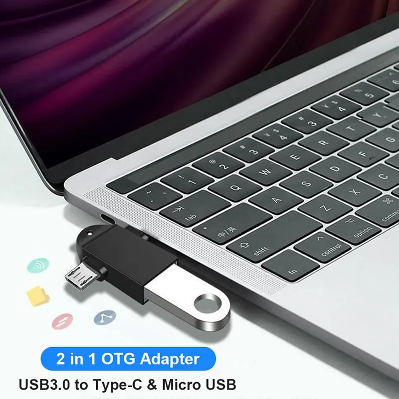 Aluminum Alloy 2 In 1 Android OTG Adapter Mobile Phone Adapter Usb Connector Multi Function Type C To USB Connector OTG Adapter