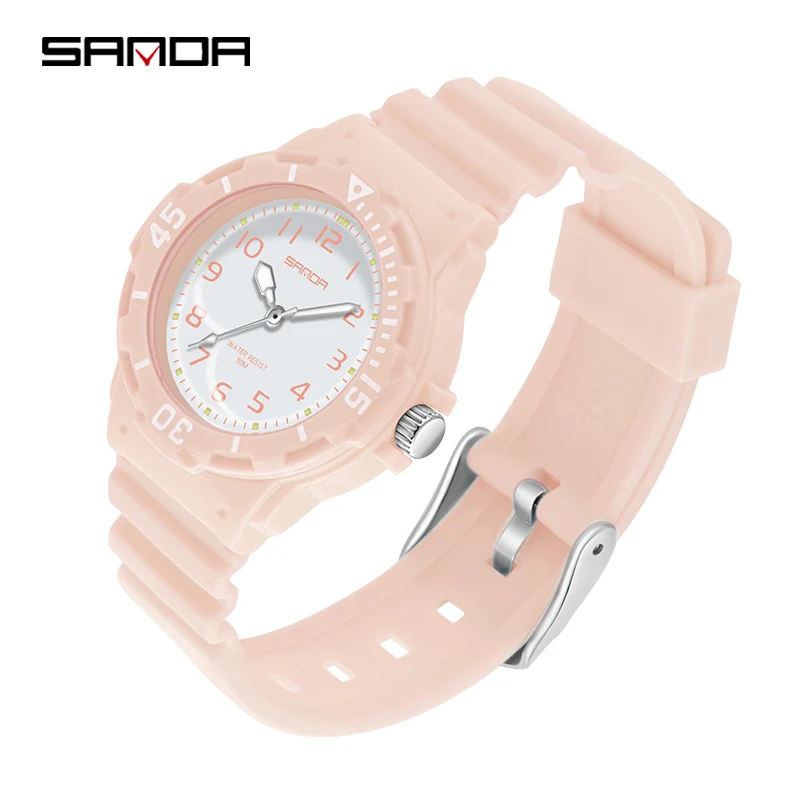 2023 New Fashion Trend Women Watch Casual Womens Clock Luminous Hands 50M SANDA Waterproof Wristwatches Quartz Reloj Mujer 6011