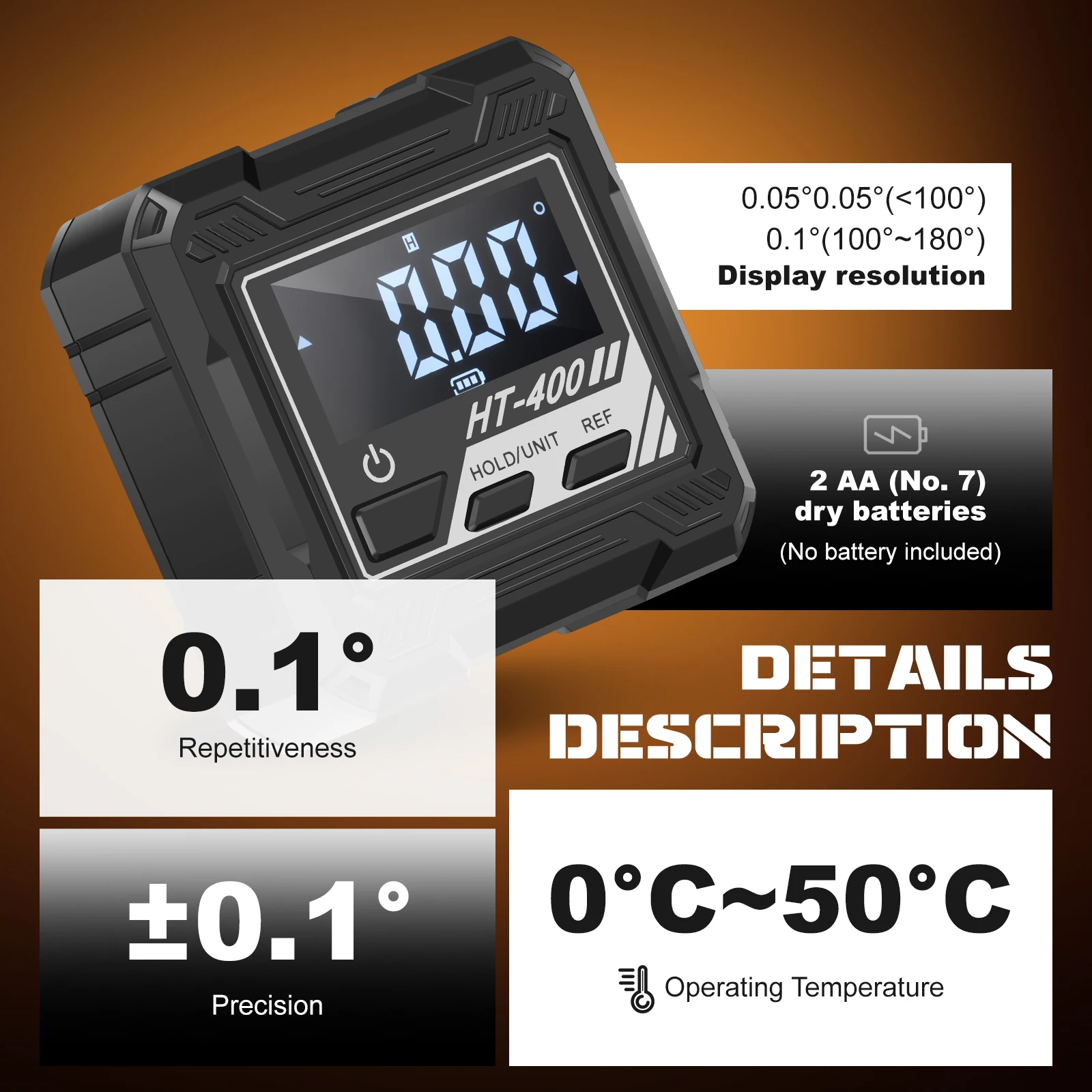 Digital Angle Finder Electronic Angle Ruler Backlight Protractor Inclinometer Digital Protractor Measuring Gauge for Woodworking