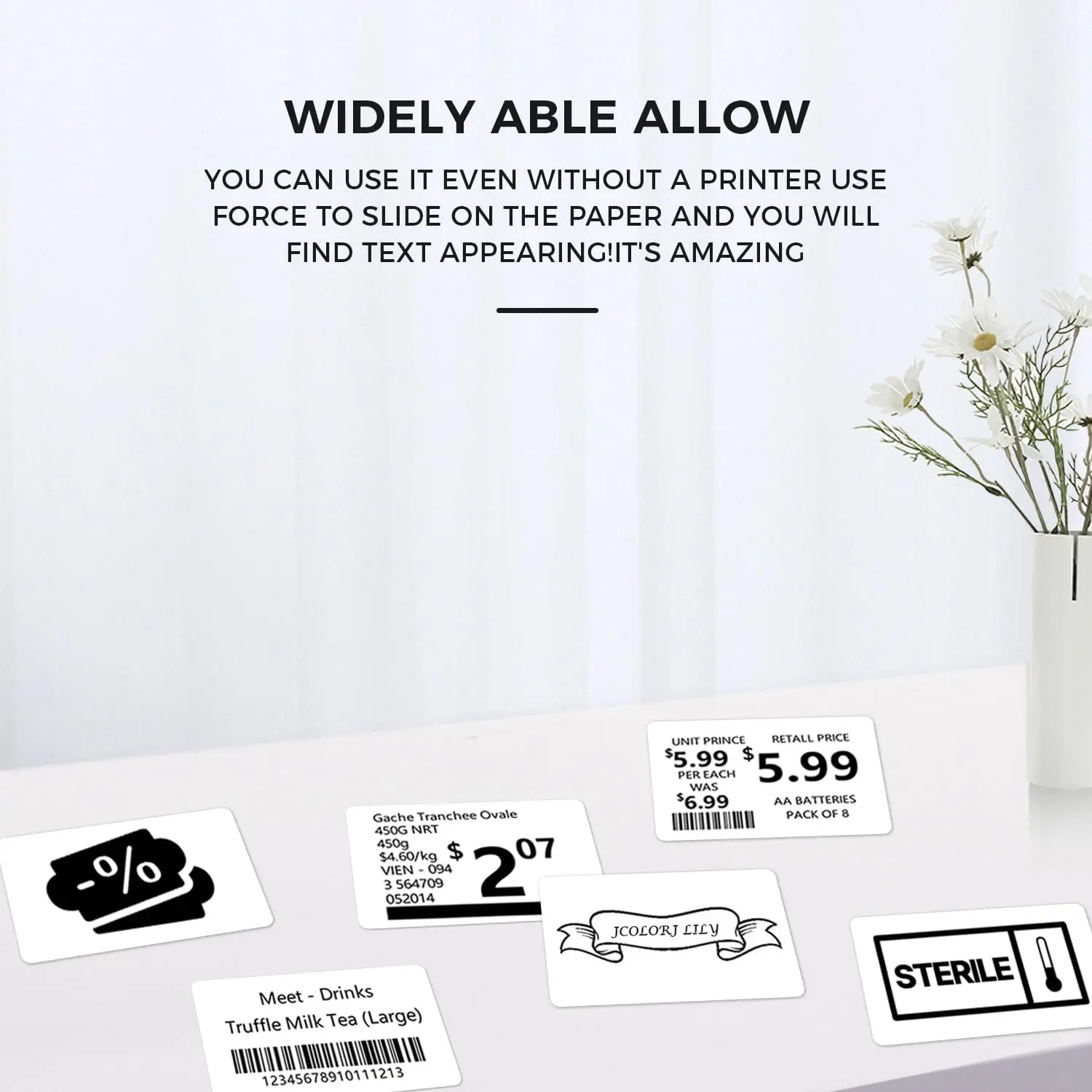 40x30mm M110/M220 호환 방수 광택 셀프 접착식 바코드/포장/사무용 열전사 라벨 스티커