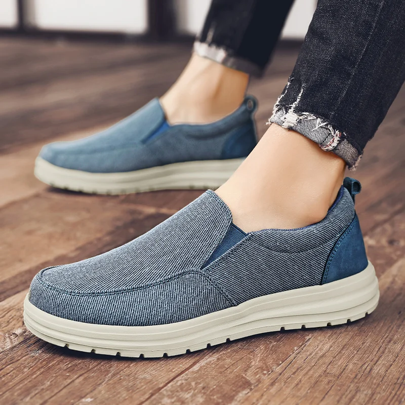 Men Casual Shoes Canvas Breathable Loafers Men 2023 Male Comfortable Outdoor Walking Shoes Classic Loafers Men Sneakers Summer