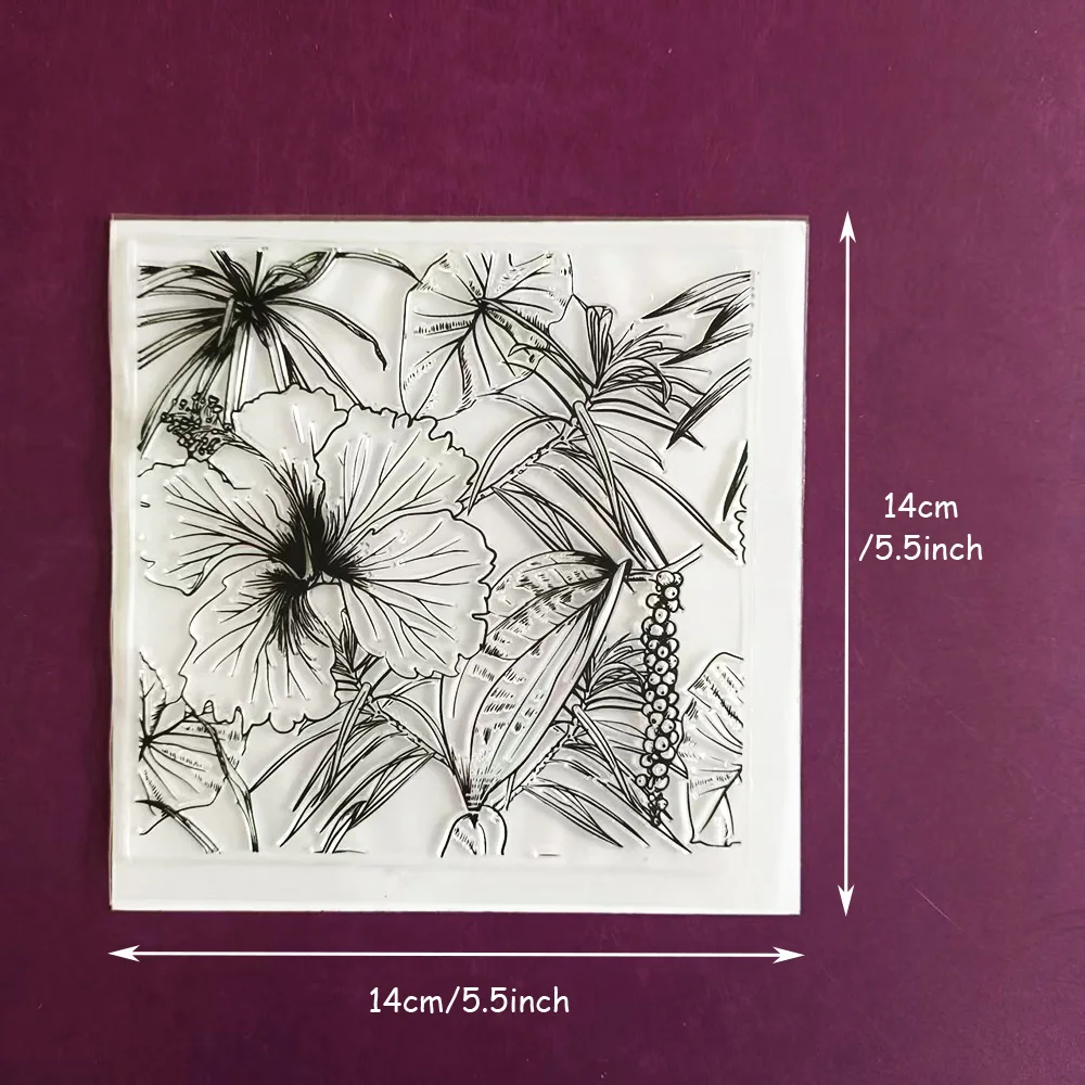 Sunflower Wave Abstract Pattern Transparent Stamps for Creative Crafts and Journals