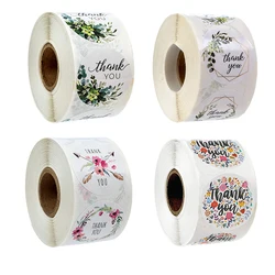 Étiquettes autocollantes de scellage de fleur de remerciement, autocollant de Scrapbooking pour emballage artisanal d'enveloppe, papeterie décorative de fête de mariage, 500 pièces 