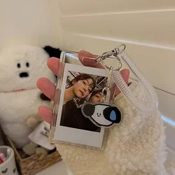 Kawaii animal Acrylic 3 inch Kpop Photocard Transparent Photo Protector Holder Card Idol Photo Sleeves keychain Stationery