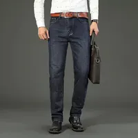 Wthinlee New Business Men's Jeans Casual Straight Stretch Fashion Classic Blue Black Work Denim Pant Trousers Male  Clothing 4