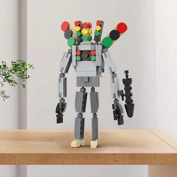 교통 신호등 남자 및 미니 카메라맨 빌딩 블록, 비디오 장난감: Skibidi 변기, 어린이 선물용 DIY 장난감