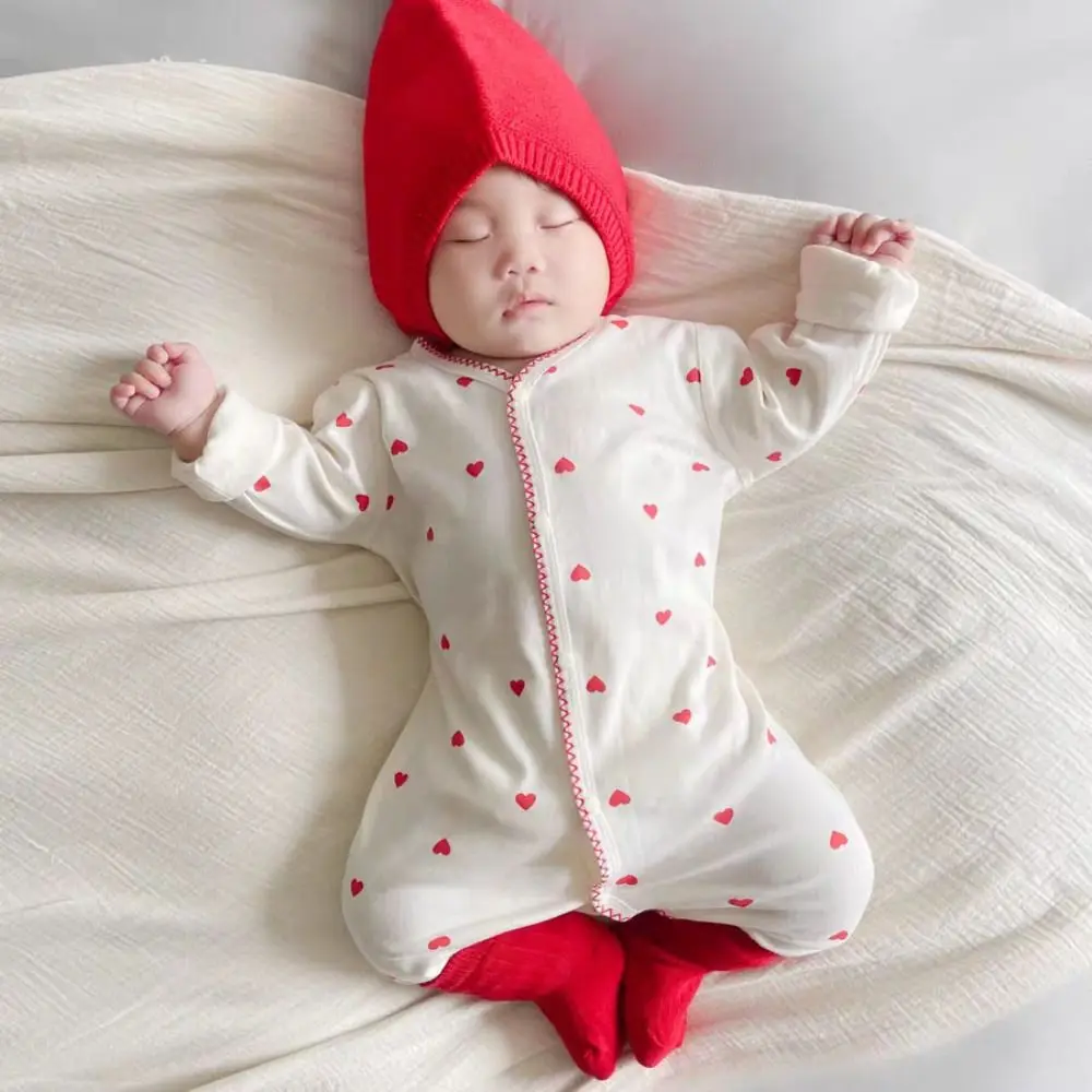 Long Sleeve Baby Romper Pure Cotton Strawberry Cartoon Love Bodysuit Stripe Soft Fabric Infant Romper Baby Boy Girl