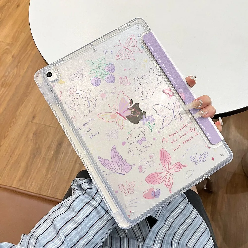 Cartoon iPad Case with Pencil Slot