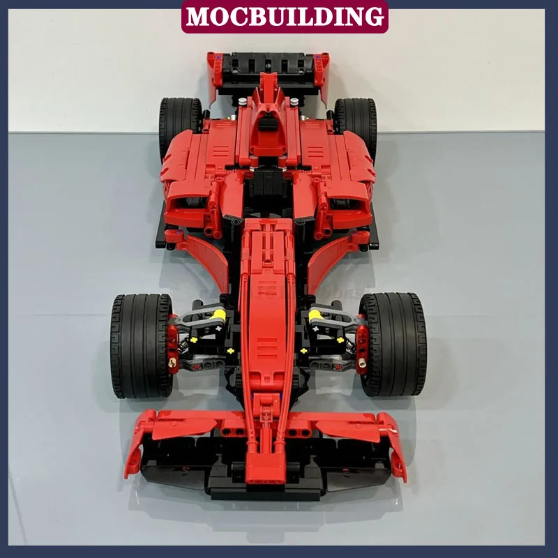 MOC 시티 레드 레이싱 F1 자동차 모델 빌딩 블록, 조립 스포츠카, 어린이 컬렉션 시리즈, 장난감 선물