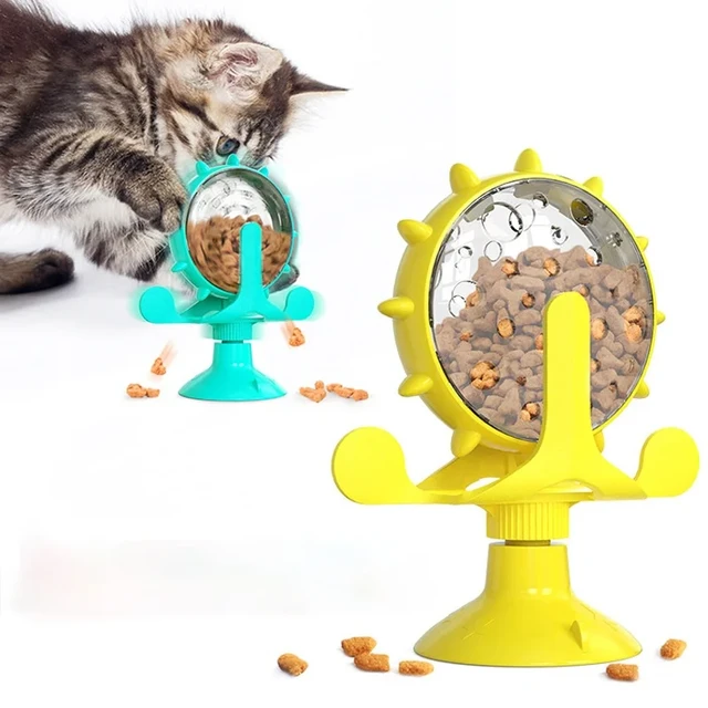 Skylety 2 Pcs Pet Toy Treat Dispenser Spring Cat Toy Slow Interactive Cat  Feeder Cat Food Leaking Ball Slow Feeder for Kitty Dog Puppy Exercising