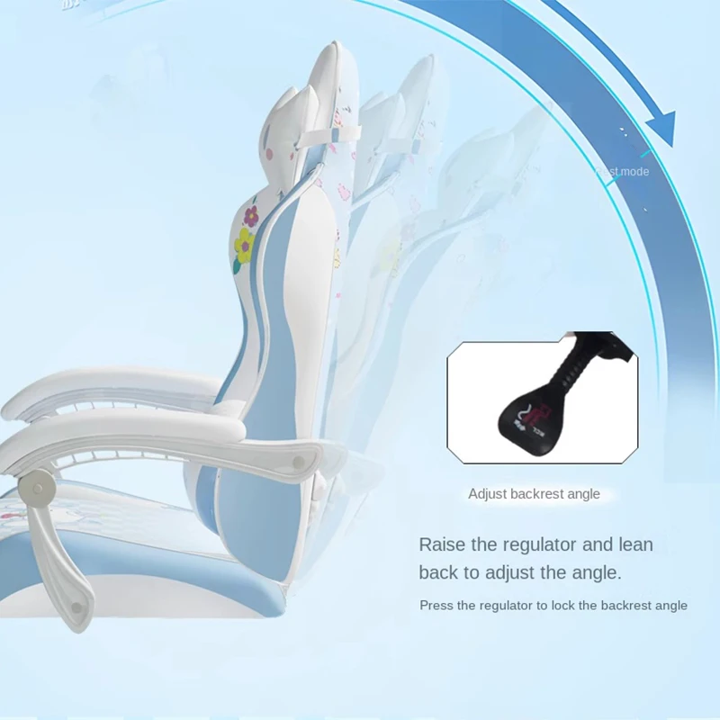 2024 Cute Gaming Chair Office Furniture Lifting Swiveling Computer Chair Student Dormitory Xi Game Chair Comfortable Reclining 4