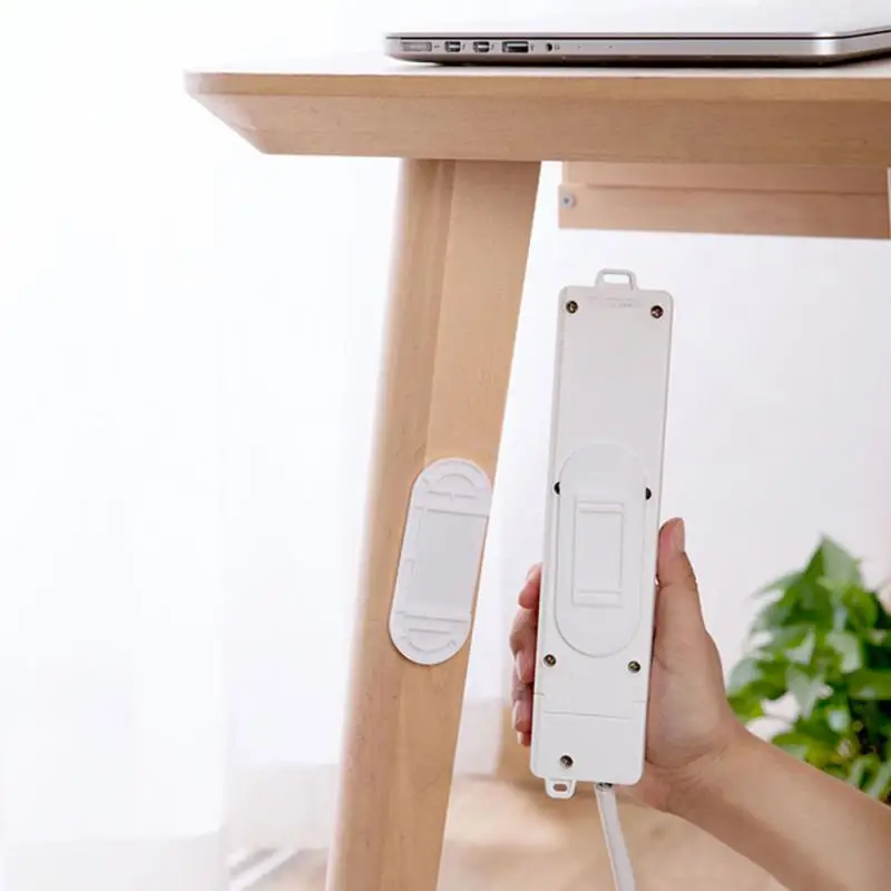 5/3/1Pcs Wall Mounted Socket Fixer Remote Control Router Holder Cable Wire Organizer Desk Set Office Supplies