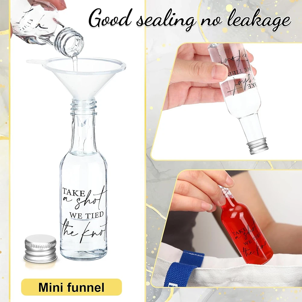 1.7 OZ Mini Liquor Bottles Small Plastic Spirit Bottles Wedding Mini Wine Bottles Plastic Alcohol Shot Bottles Party Favors 3