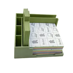 Enhanced Sticky Note Holder Set with Templates and Sticky Pads for Creative Line Drawing (Green - Sticky Notes)