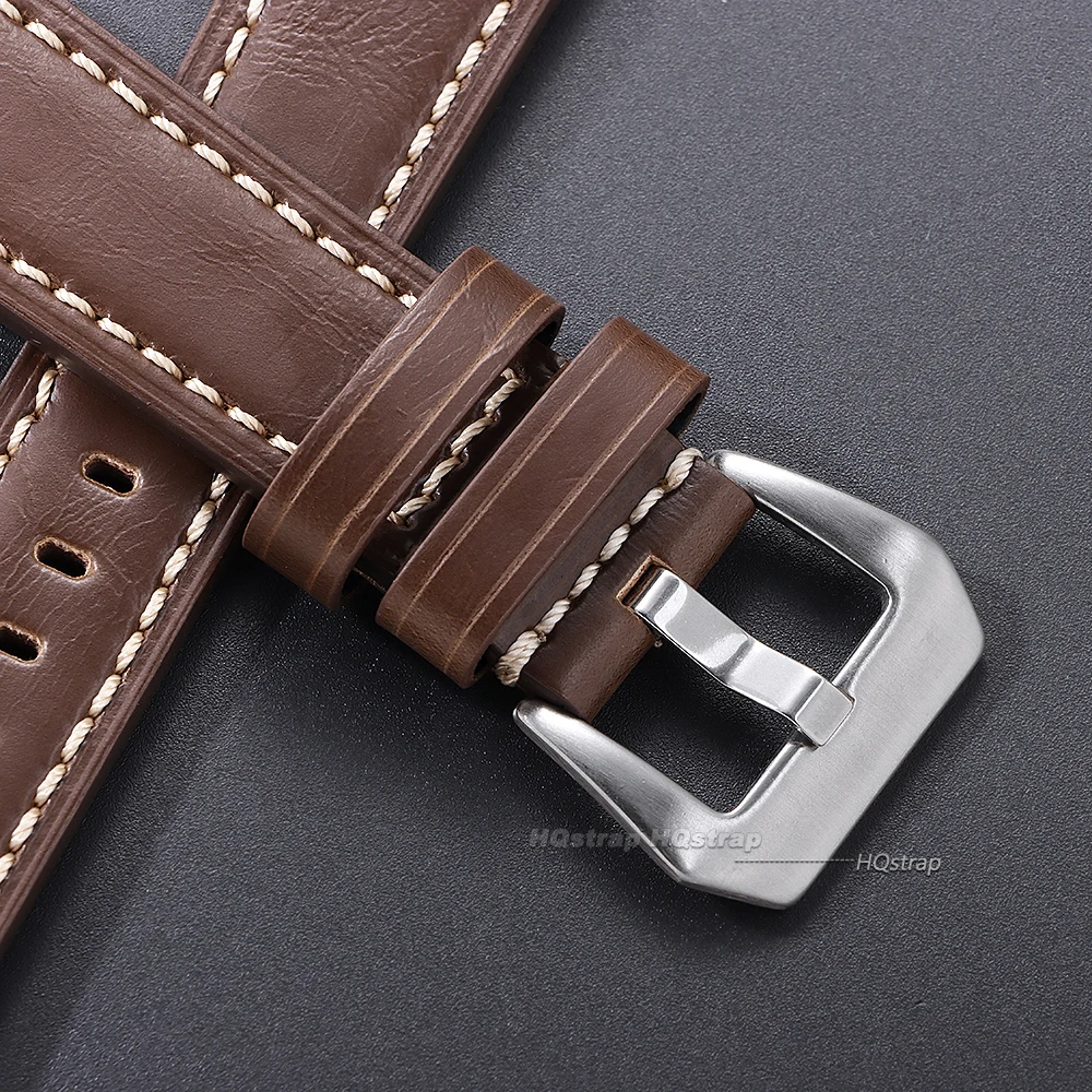 Handcrafted Crazy Horse Leather Watch Strap - Black, Blue, Brown Options