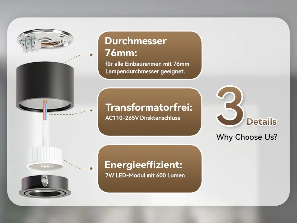 LED Downlight 3 Colour Change Home-Appliance Decor Spotlight Indoor Sa7a98bba41a046368d7a498e3300f278Y